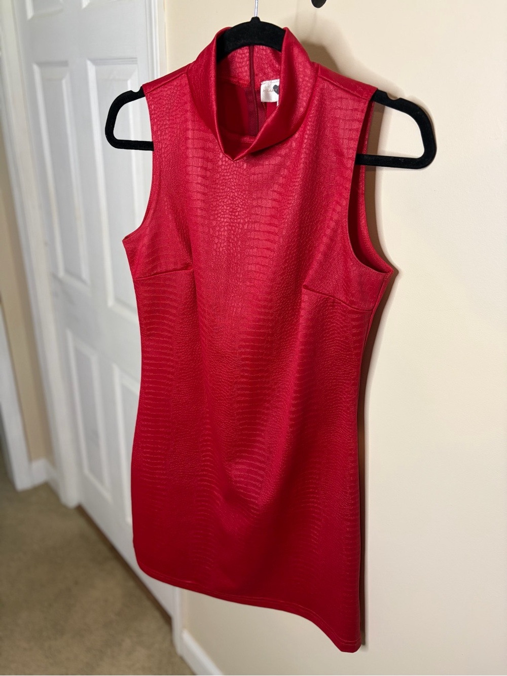 Heart Soul Sleeveless Red Snakeskin Mini Dress #1347